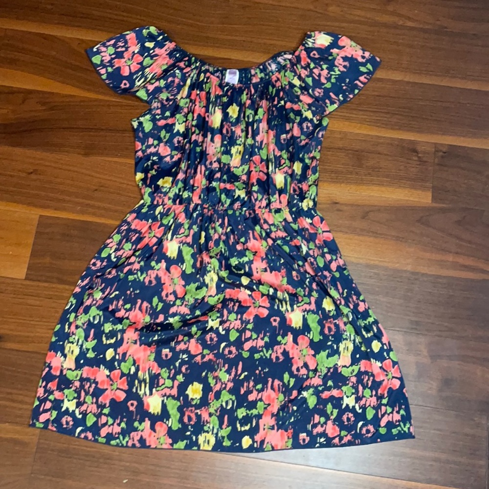 Abstract off the shoulder dress
